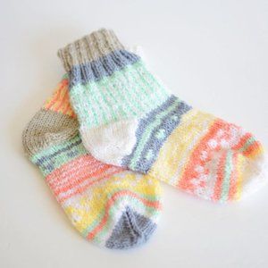 Women's Above Ankle Nordic Pattern Socks Size 7-10 Handmade Hypoallergenic